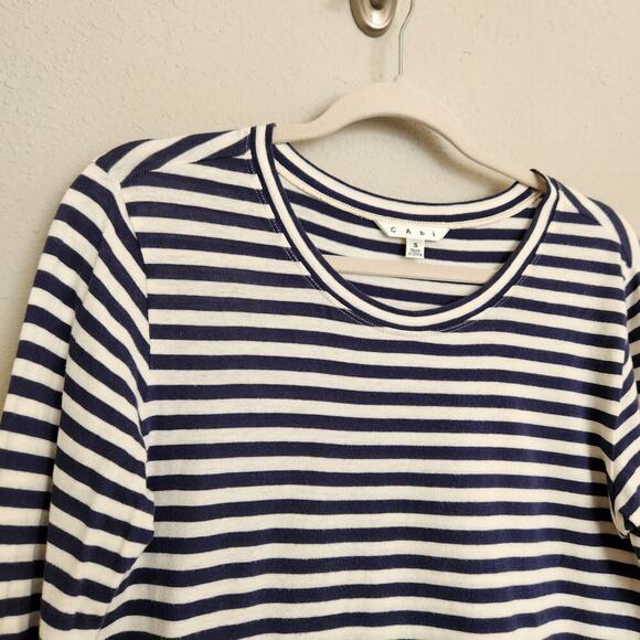 CAbi Bengal Navy & White Striped Tee Size Small Style #256 - Picture 4 of 12